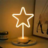 DDZX1025 Plastic Star Shape LED Neon Sign Decoration Light